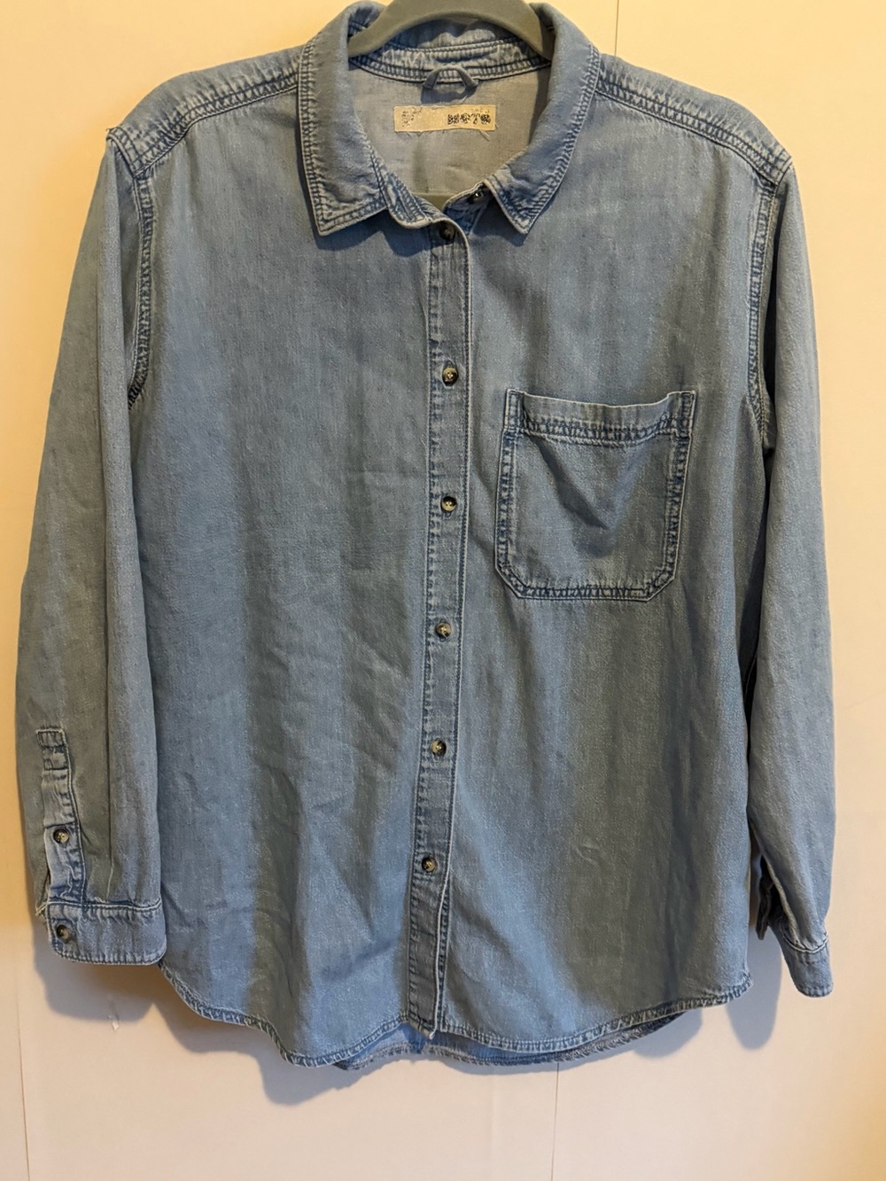 Topshop Light Blue Denim Button-Down Shirt